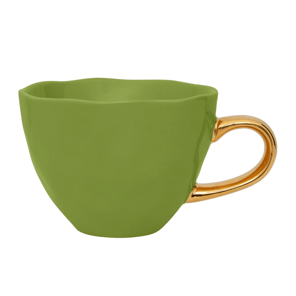 Good Morning kop Cappuccino / Tea Ø11 cm - Ever Green Sprig - Set van 4