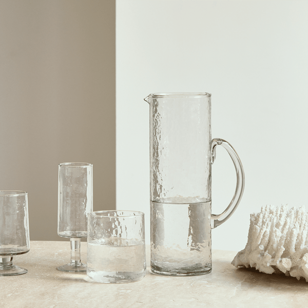 Champagneglas Hammered transparent - Set van 4
