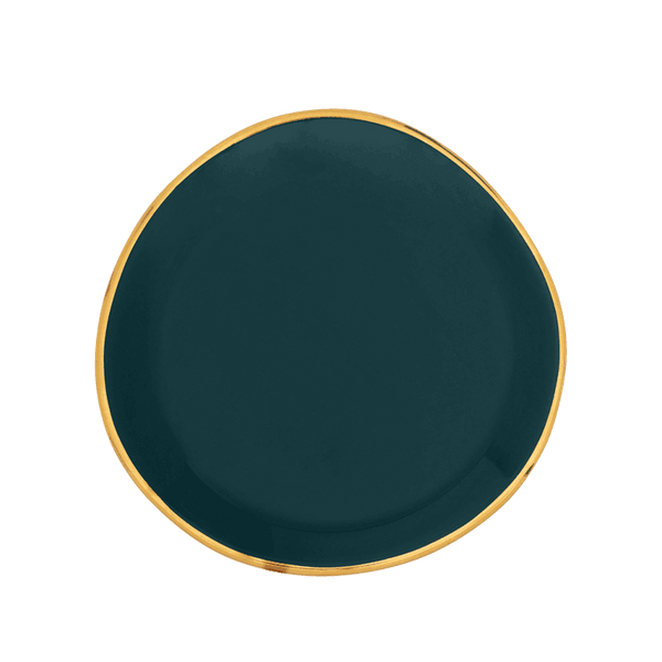Good Morning bord Ø9 cm - Blue Green - Set van 4