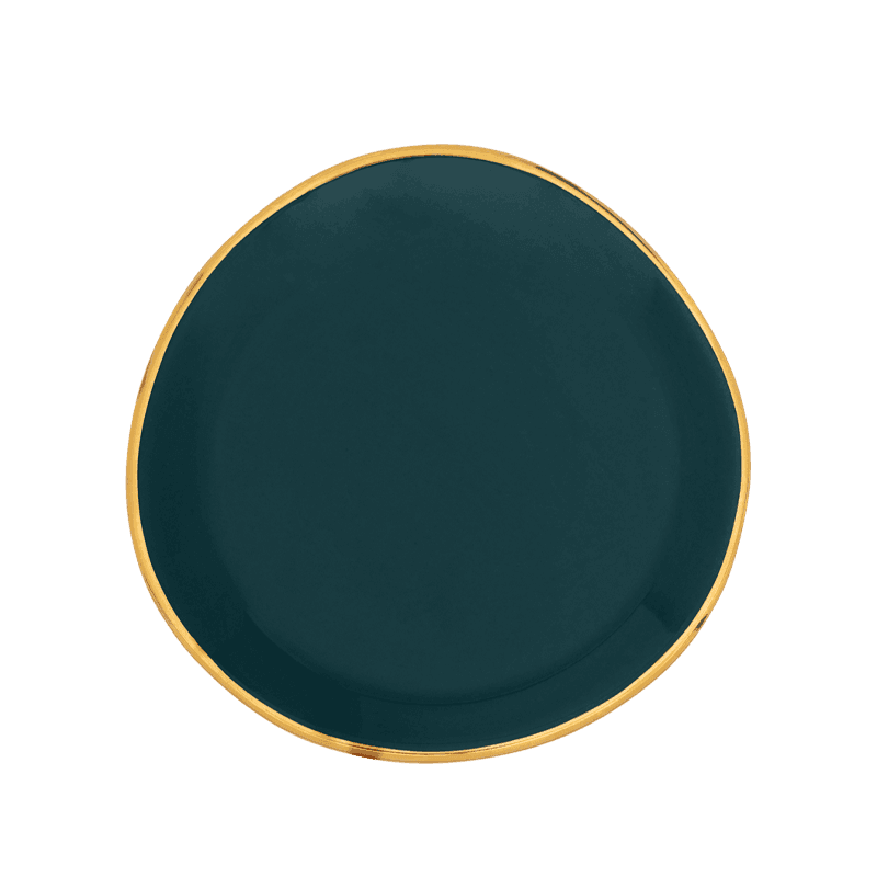 Good Morning bord Ø9 cm - Blue Green - Set van 4