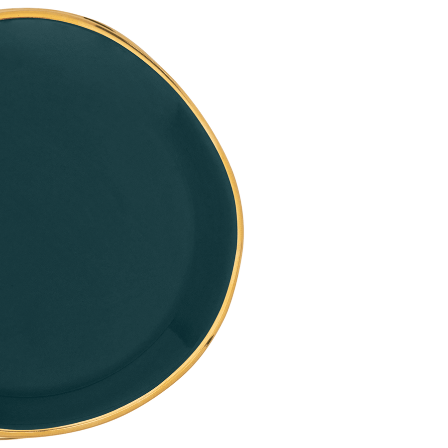 Good Morning bord Ø9 cm - Blue Green - Set van 4