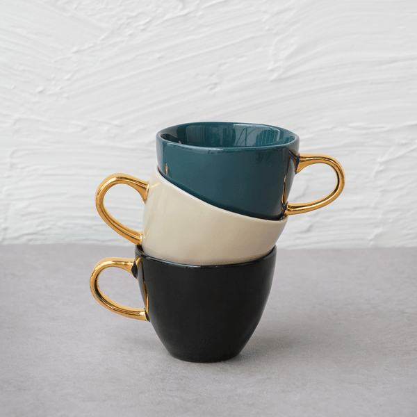 Good Morning kop Coffee Ø8 cm - Black - Set van 4