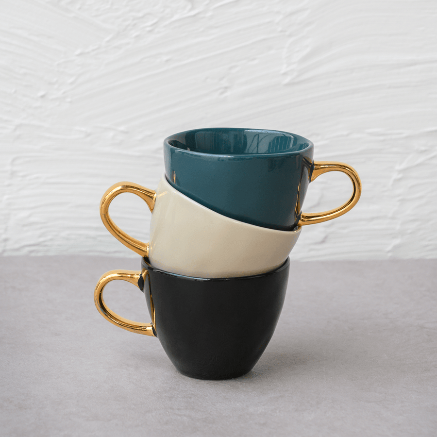 Good Morning kop Coffee Ø8 cm - Black - Set van 4