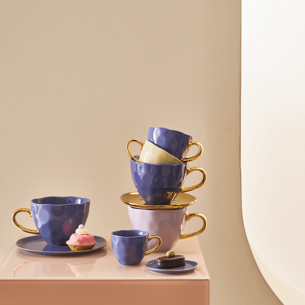 Good Morning bord Ø9 cm - Lila - Set van 4
