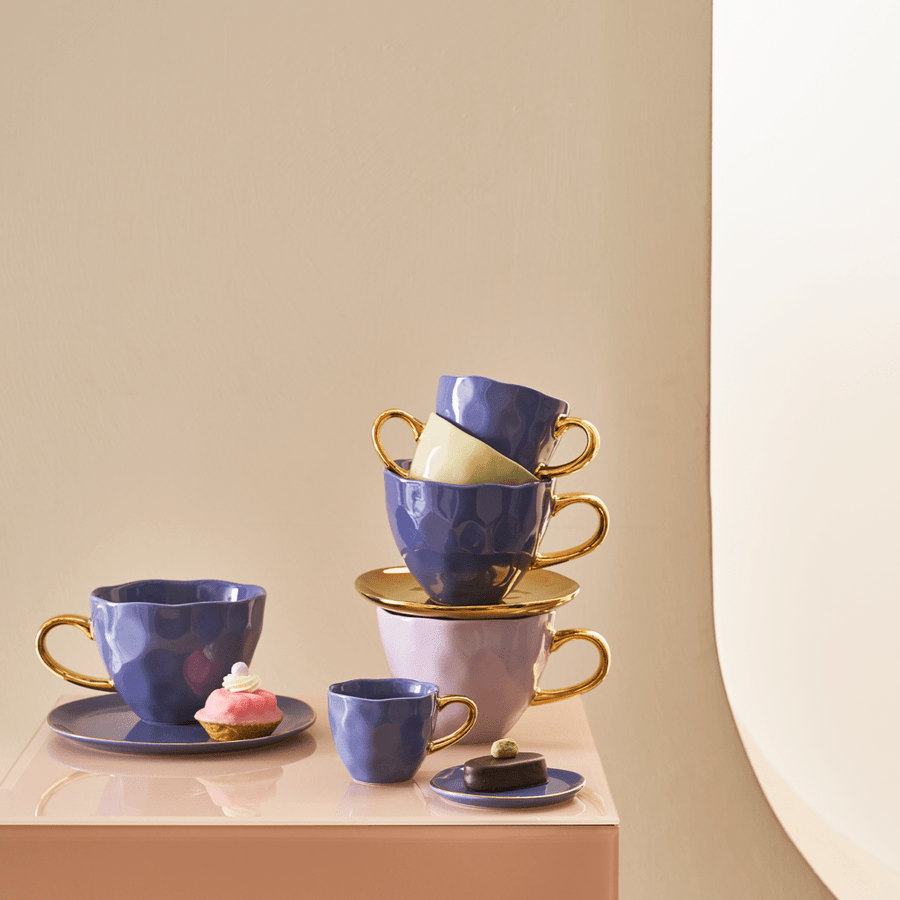 Good Morning bord Ø9 cm - Lila - Set van 4