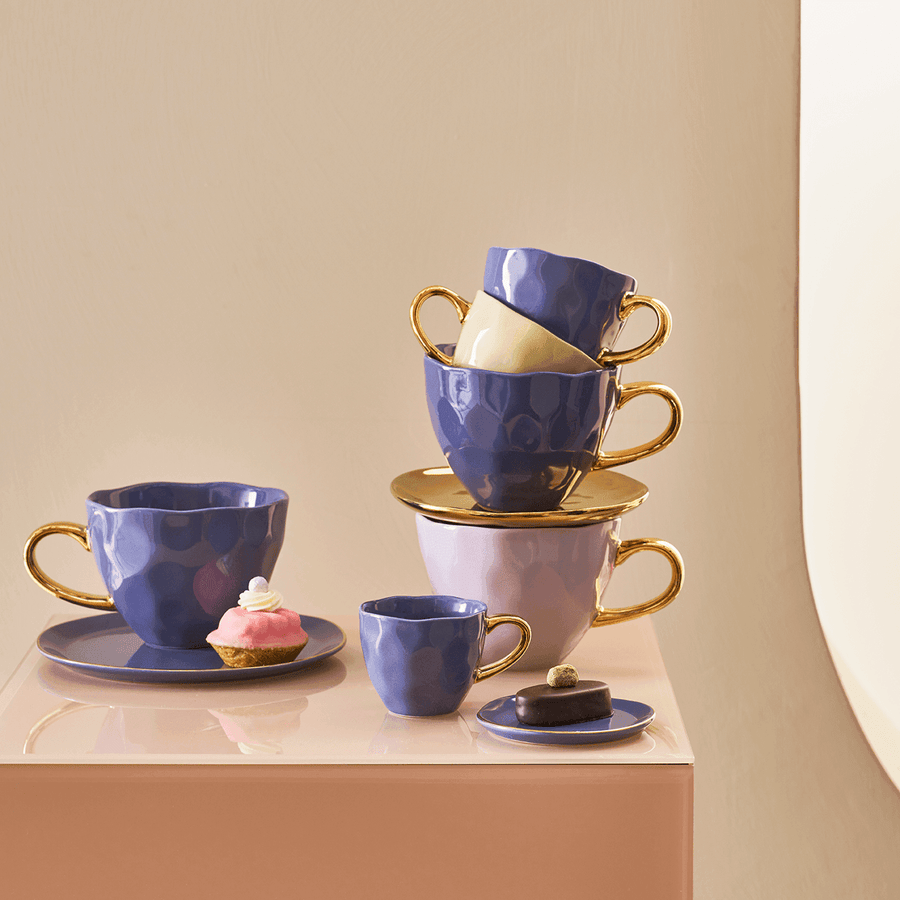 Good Morning bord Ø9 cm - Lila - Set van 4