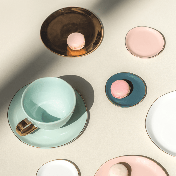 Good Morning bord Ø9 cm - Old Pink - Set van 4