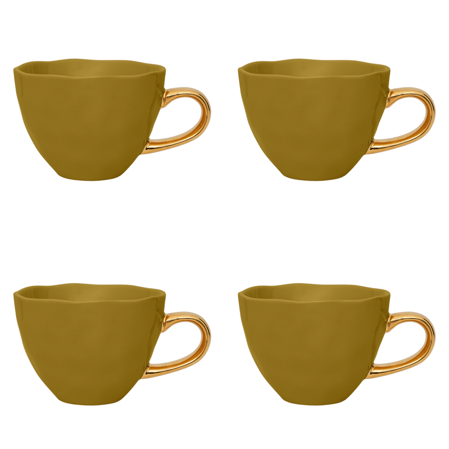 Good Morning kop Cappuccino / Tea Ø11 cm - Amber Green - Set van 4