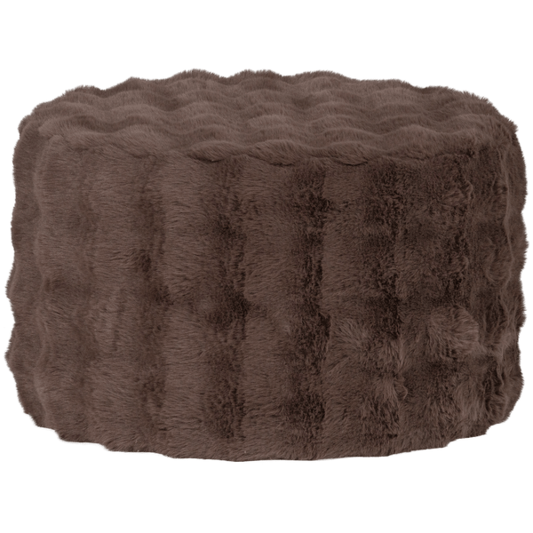 OLVEN POEF LAAG FLUFFY STOF BRUIN