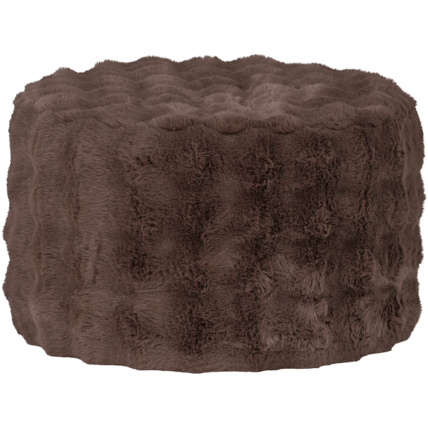 OLVEN POEF LAAG FLUFFY STOF BRUIN