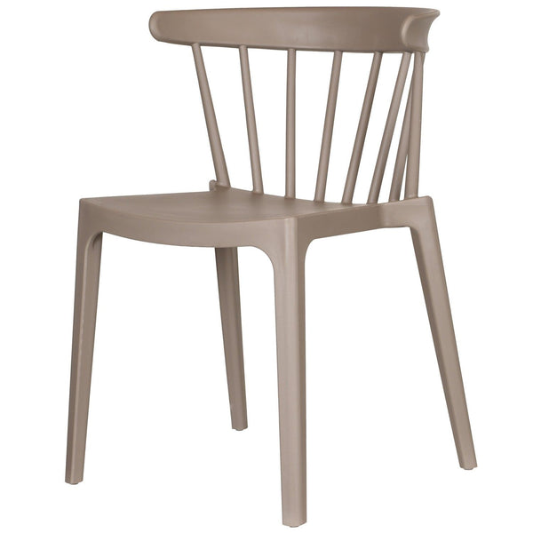 BLISS TUINSTOEL MET SPIJLEN KUNSTSTOF TAUPE