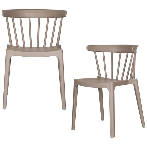 BLISS TUINSTOEL MET SPIJLEN KUNSTSTOF TAUPE