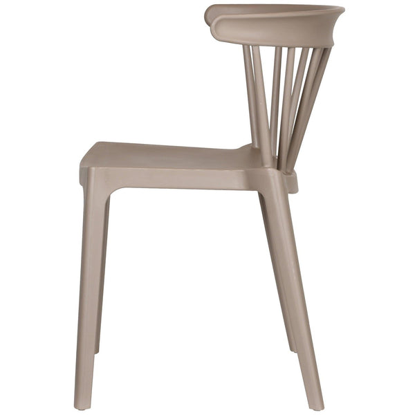 BLISS TUINSTOEL MET SPIJLEN KUNSTSTOF TAUPE