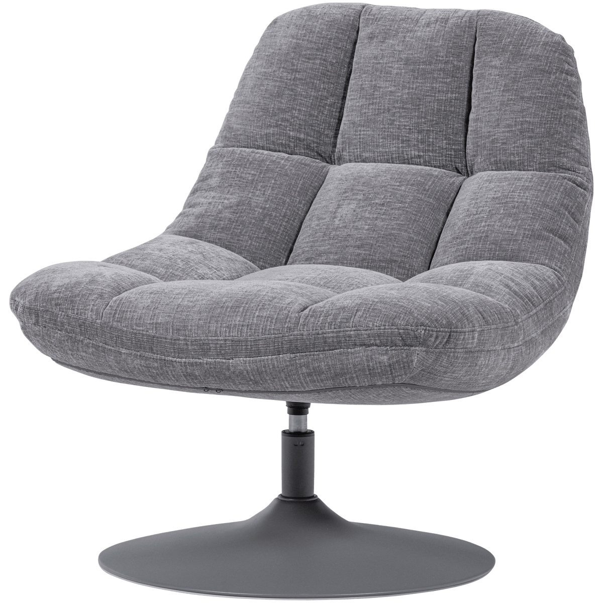 ELVI DRAAIFAUTEUIL CHENILLE STRUCTUUR LICHTGRIJS