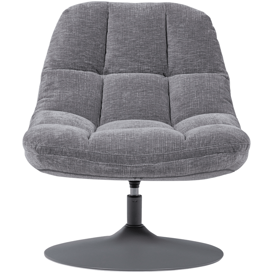ELVI DRAAIFAUTEUIL CHENILLE STRUCTUUR LICHTGRIJS