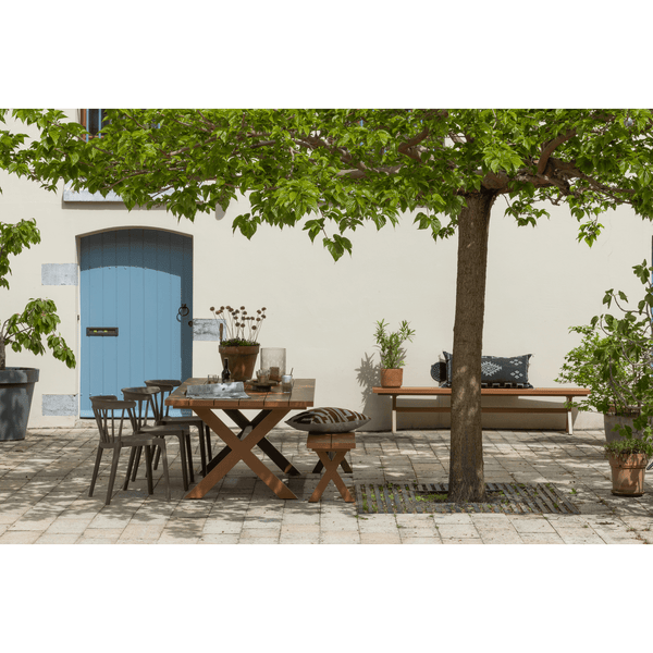 BLISS TUINSTOEL MET SPIJLEN BRUIN MELANGE