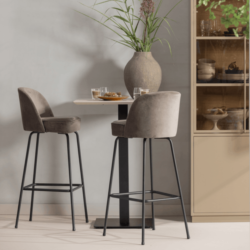 BISTRO VIERKANTE BARTAFEL POOT METAAL ZWART 105X50X50 CM