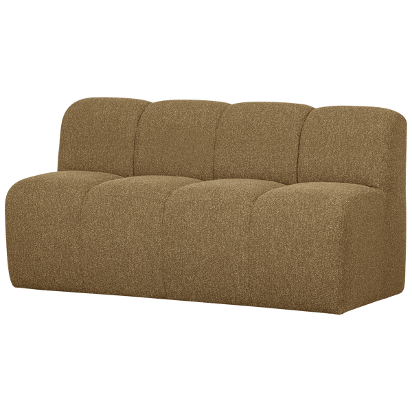 MOJO EETBANK 164 CM RUGLEUNING BOUCLE GEEL/BRUIN MELANGE