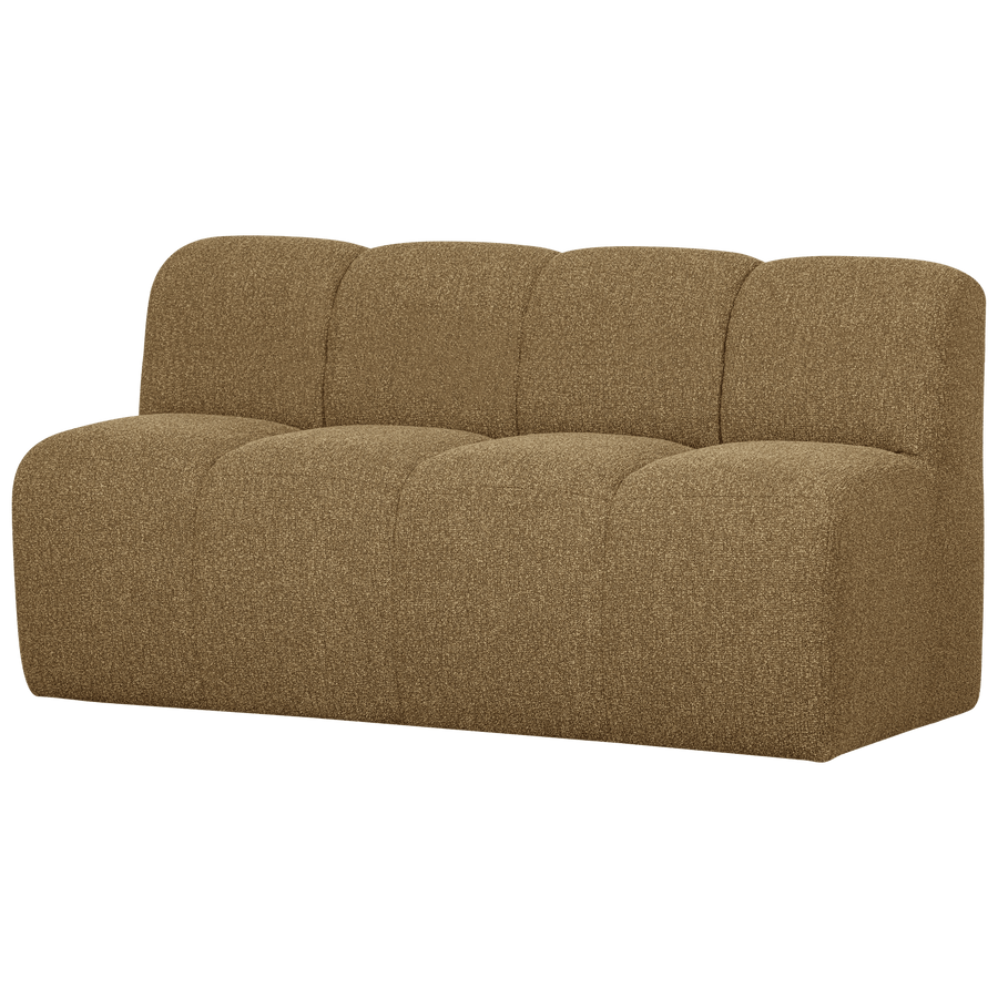 MOJO EETBANK 164 CM RUGLEUNING BOUCLE GEEL/BRUIN MELANGE