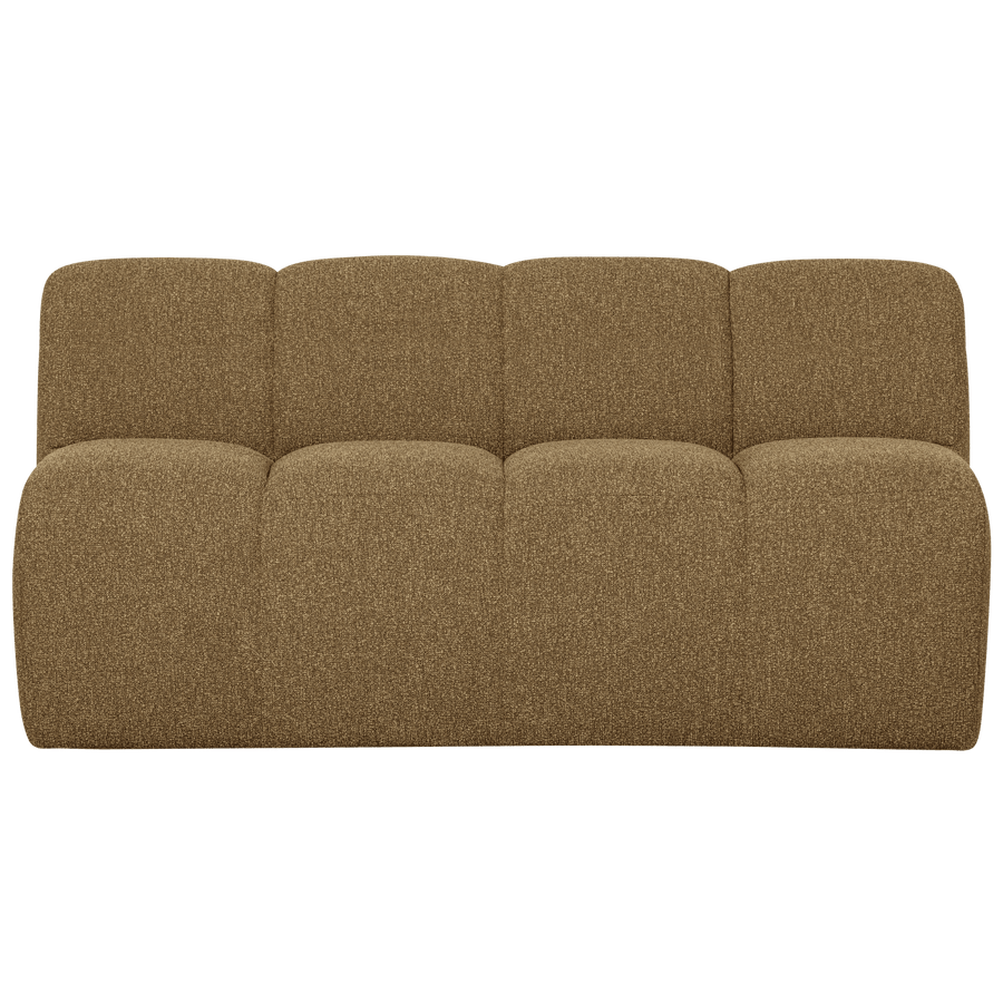 MOJO EETBANK 164 CM RUGLEUNING BOUCLE GEEL/BRUIN MELANGE