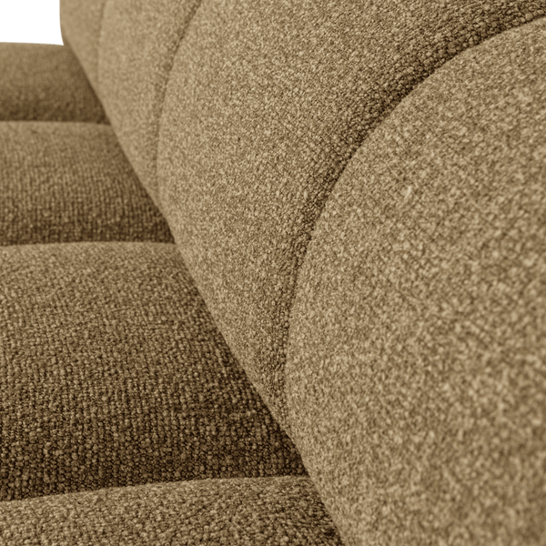 MOJO EETBANK 164 CM RUGLEUNING BOUCLE GEEL/BRUIN MELANGE