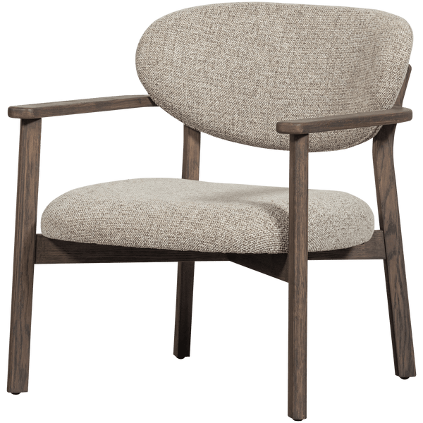 UDAR FAUTEUIL NATUREL MET HOUTEN FRAME BRUIN