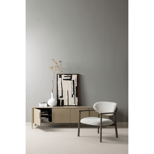 UDAR FAUTEUIL NATUREL MET HOUTEN FRAME BRUIN