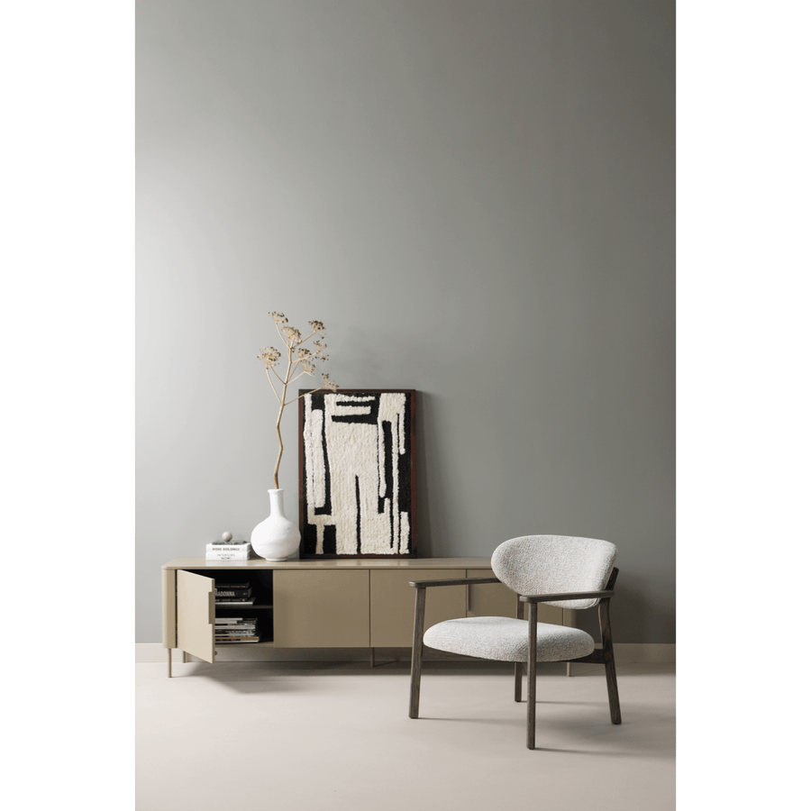 UDAR FAUTEUIL NATUREL MET HOUTEN FRAME BRUIN