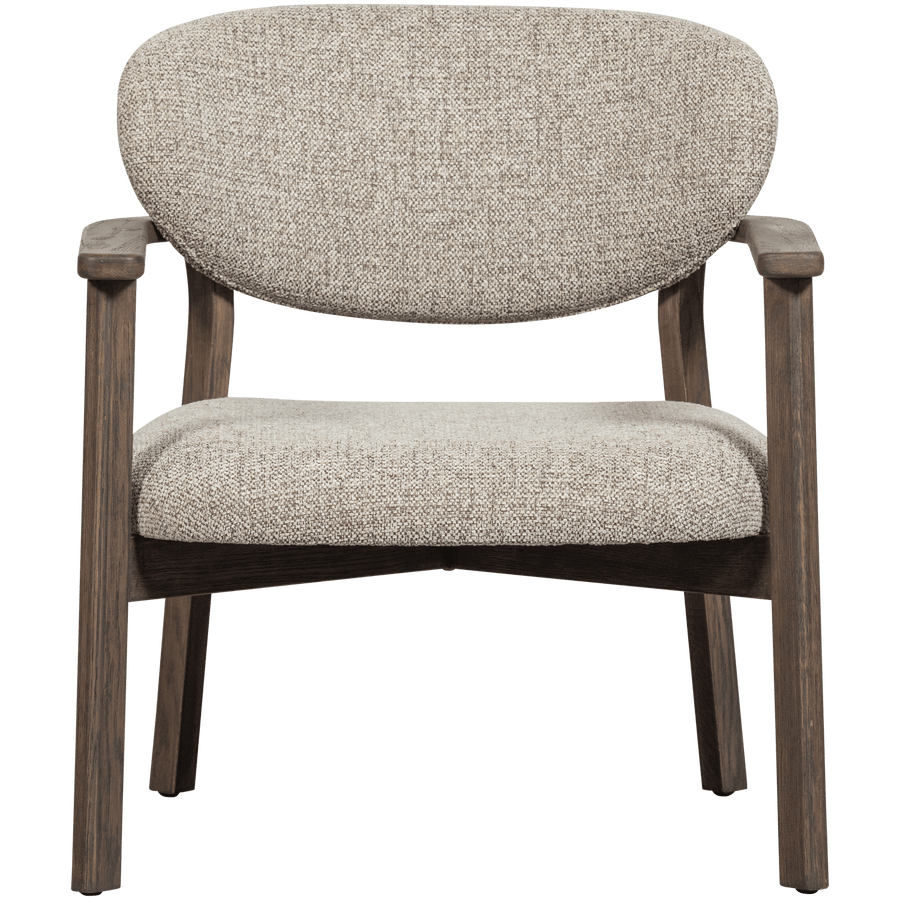 UDAR FAUTEUIL NATUREL MET HOUTEN FRAME BRUIN