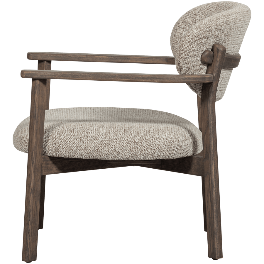 UDAR FAUTEUIL NATUREL MET HOUTEN FRAME BRUIN