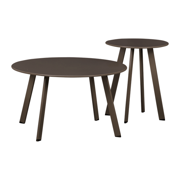 FER TUIN BIJZETTAFEL O70 CM METAAL DONKERBRUIN
