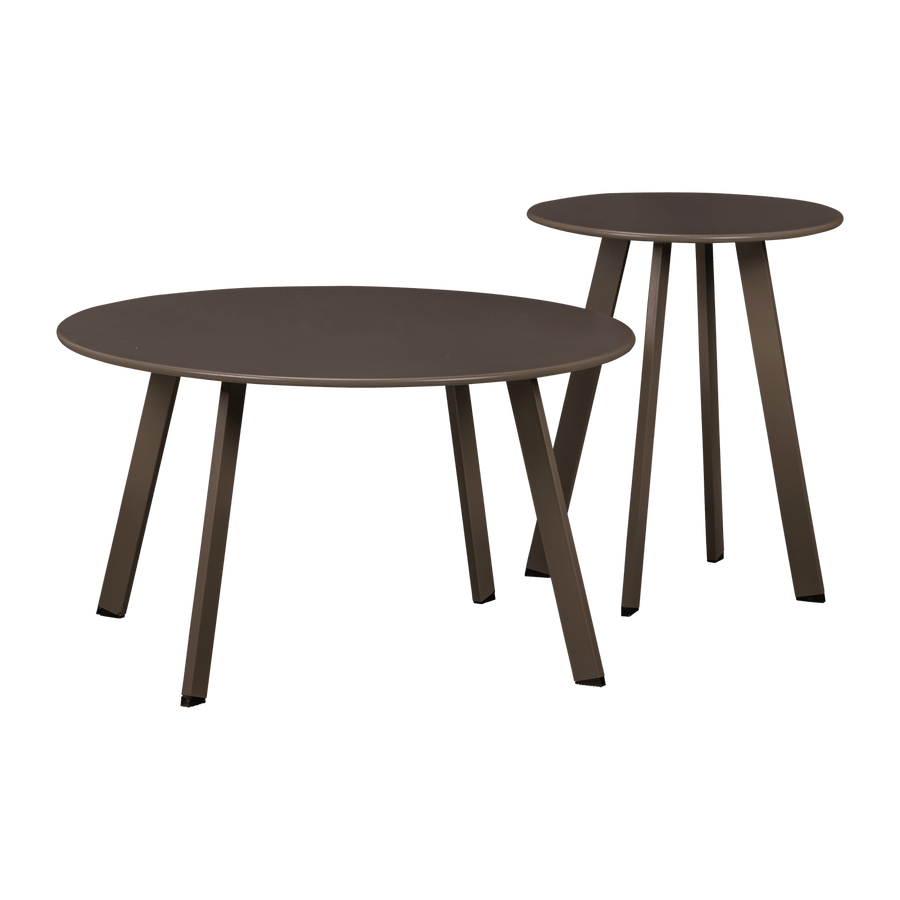 FER TUIN BIJZETTAFEL O70 CM METAAL DONKERBRUIN