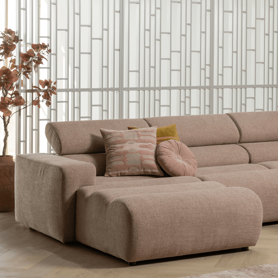 NOVI CHAISE LONGUE ELEMENT ARM LINKS BOUCLE TAUPE