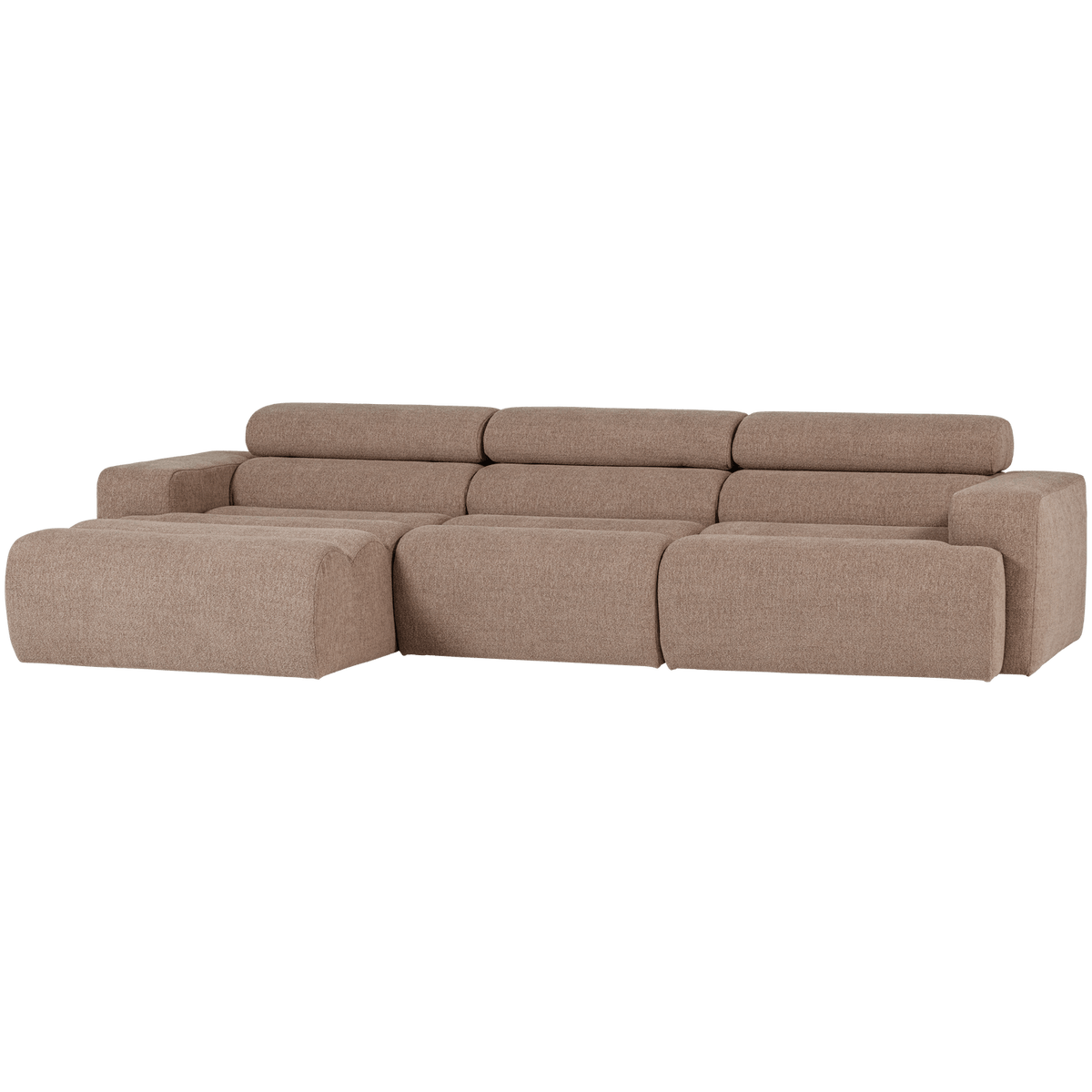 NOVI CHAISE LONGUE BANK LINKS BOUCLE TAUPE