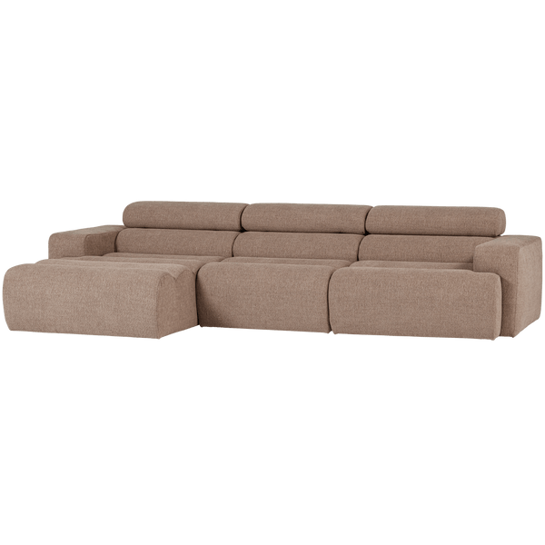 NOVI CHAISE LONGUE BANK LINKS BOUCLE TAUPE
