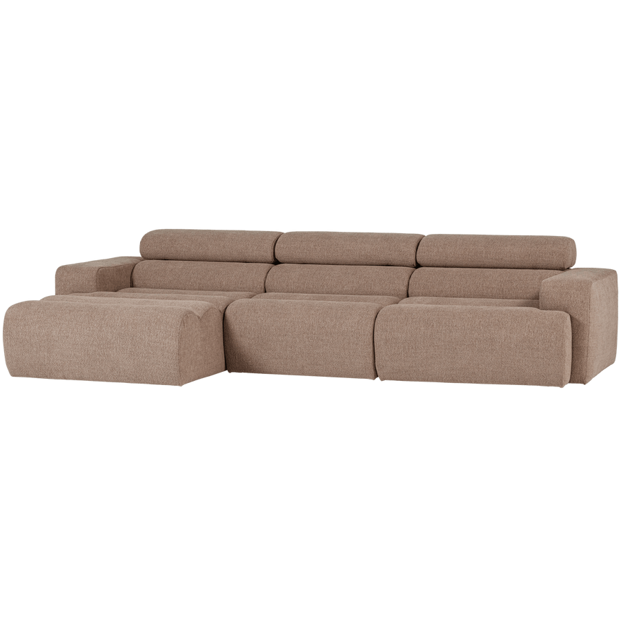 NOVI CHAISE LONGUE BANK LINKS BOUCLE TAUPE