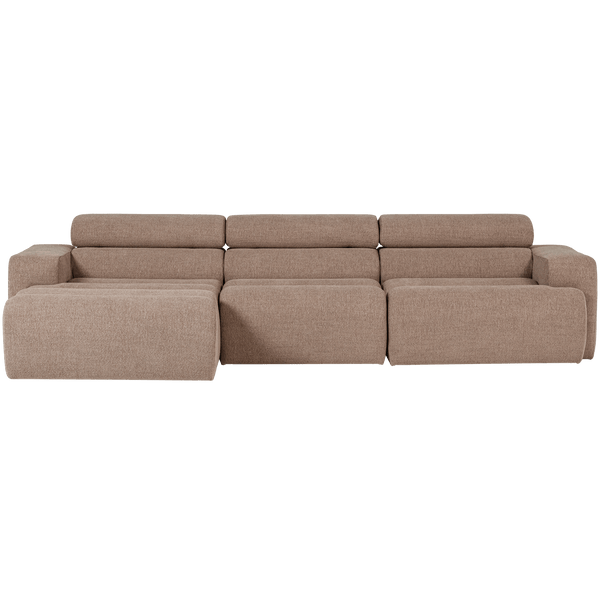 NOVI CHAISE LONGUE BANK LINKS BOUCLE TAUPE
