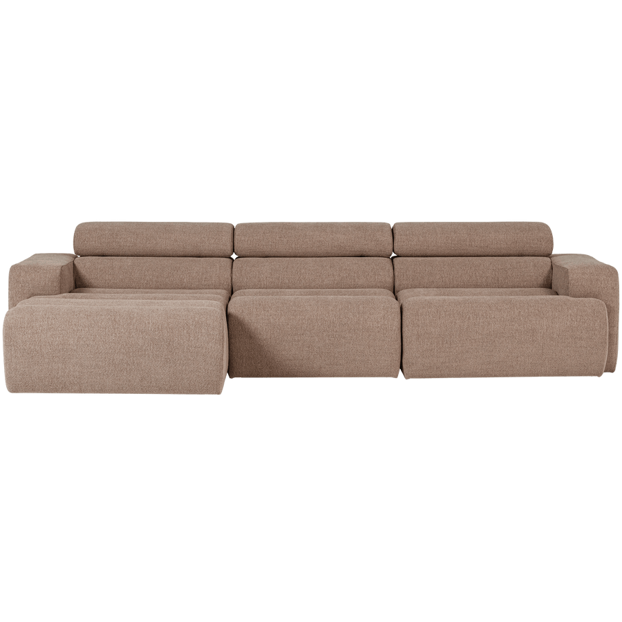 NOVI CHAISE LONGUE BANK LINKS BOUCLE TAUPE