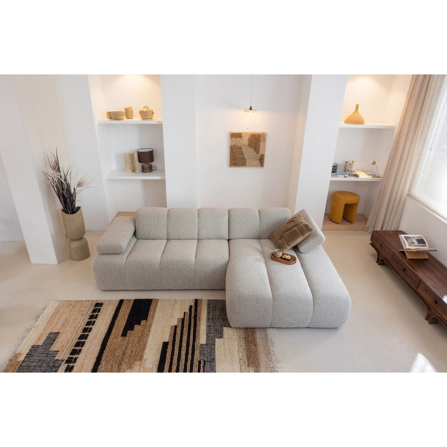 MOJO CHAISE LONGUE BANK RECHTS BOUCLE BEIGE MELANGE