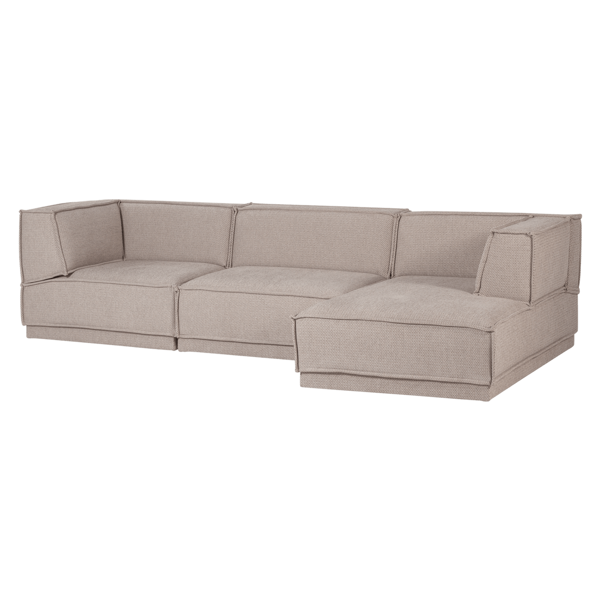MANU CHAISE LONGUE BANK RECHTS GROVE CHENILLE NATUREL [fsc]