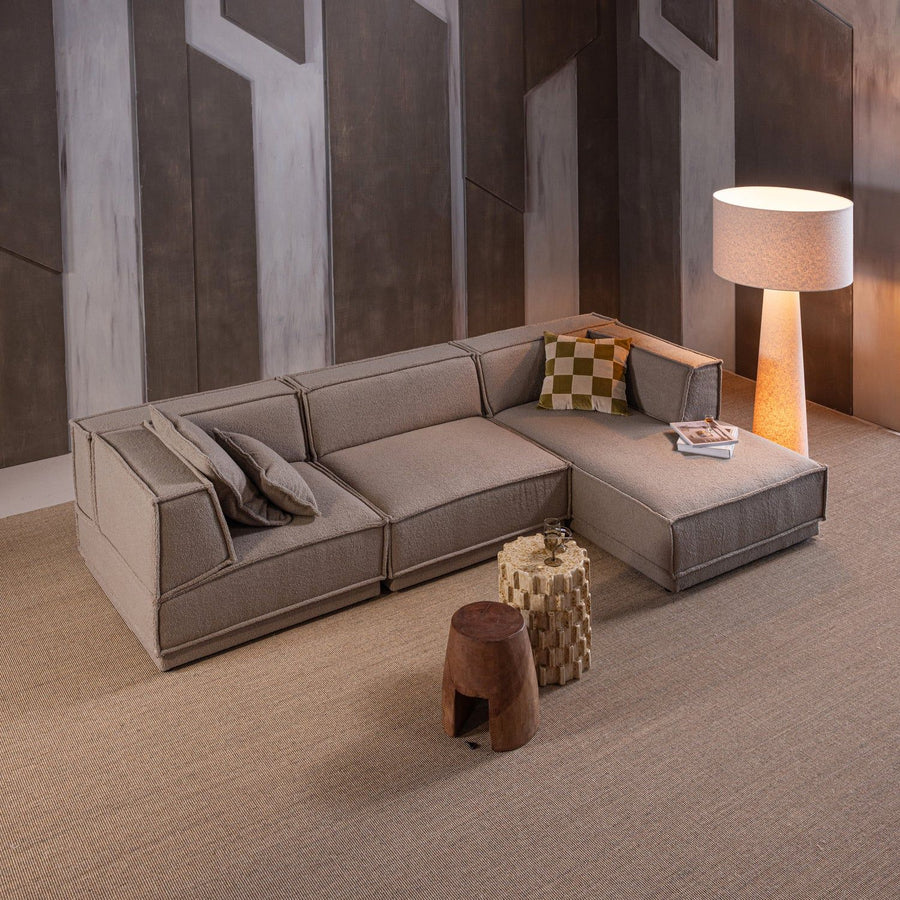MANU CHAISE LONGUE BANK RECHTS GROVE CHENILLE NATUREL [fsc]