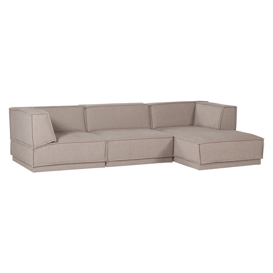 MANU CHAISE LONGUE BANK RECHTS GROVE CHENILLE NATUREL [fsc]