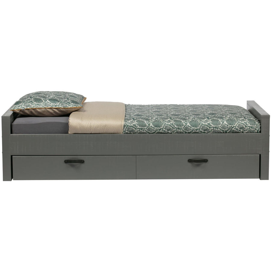 MORRIS BED GRENEN LEEM 90X200 CM EXCL. LATTENBODEM [fsc]