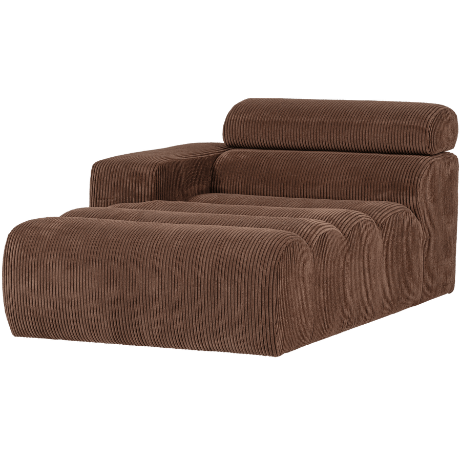 NOVI CHAISE LONGUE ELEMENT ARM LINKS RIBSTOF MOKKABRUIN