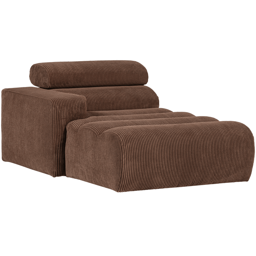 NOVI CHAISE LONGUE ELEMENT ARM LINKS RIBSTOF MOKKABRUIN