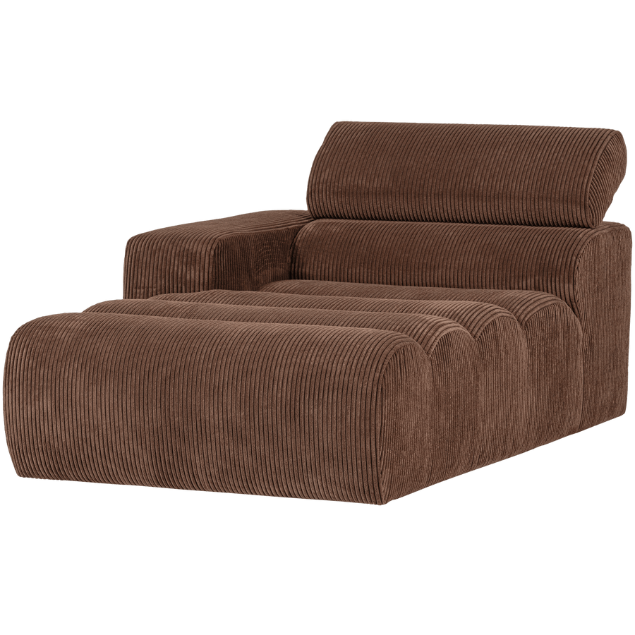 NOVI CHAISE LONGUE ELEMENT ARM LINKS RIBSTOF MOKKABRUIN