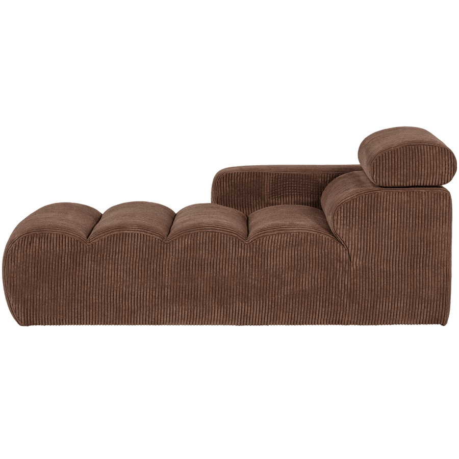 NOVI CHAISE LONGUE ELEMENT ARM LINKS RIBSTOF MOKKABRUIN