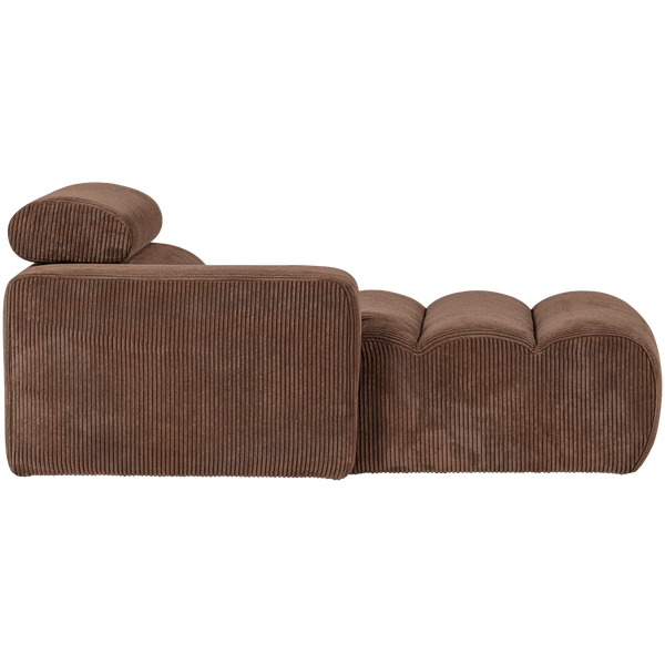 NOVI CHAISE LONGUE ELEMENT ARM LINKS RIBSTOF MOKKABRUIN