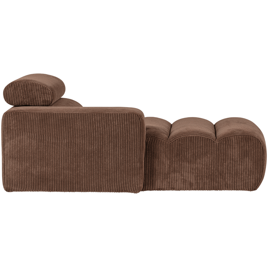 NOVI CHAISE LONGUE ELEMENT ARM LINKS RIBSTOF MOKKABRUIN