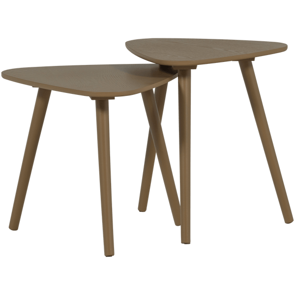 NILA Bijzettafel HOUT MUD - SET VAN 2